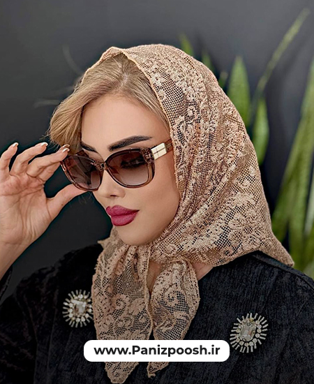 خرید عمده مینی اسکارف سه گوش گیپور مینی اسکارف سهگوش گیپور