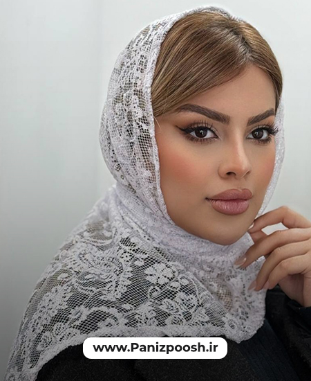خرید عمده مینی اسکارف سه گوش گیپور مینی اسکارف سهگوش گیپور
