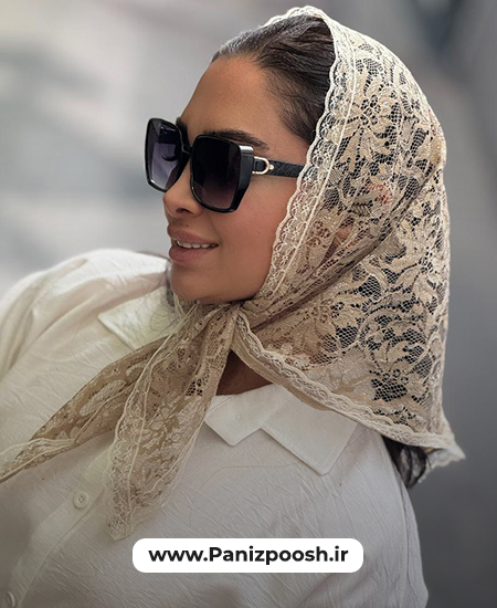 خرید عمده مینی اسکارف سه گوش گیپور مینی اسکارف سهگوش گیپور